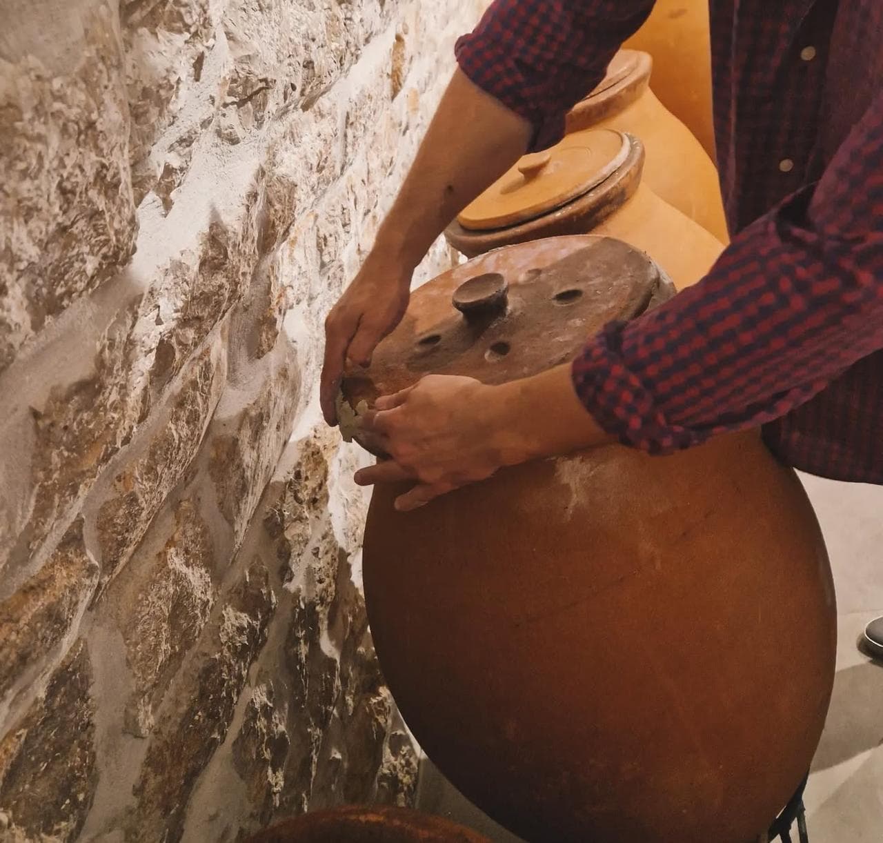 Amphoras buried in the Jablan cellar