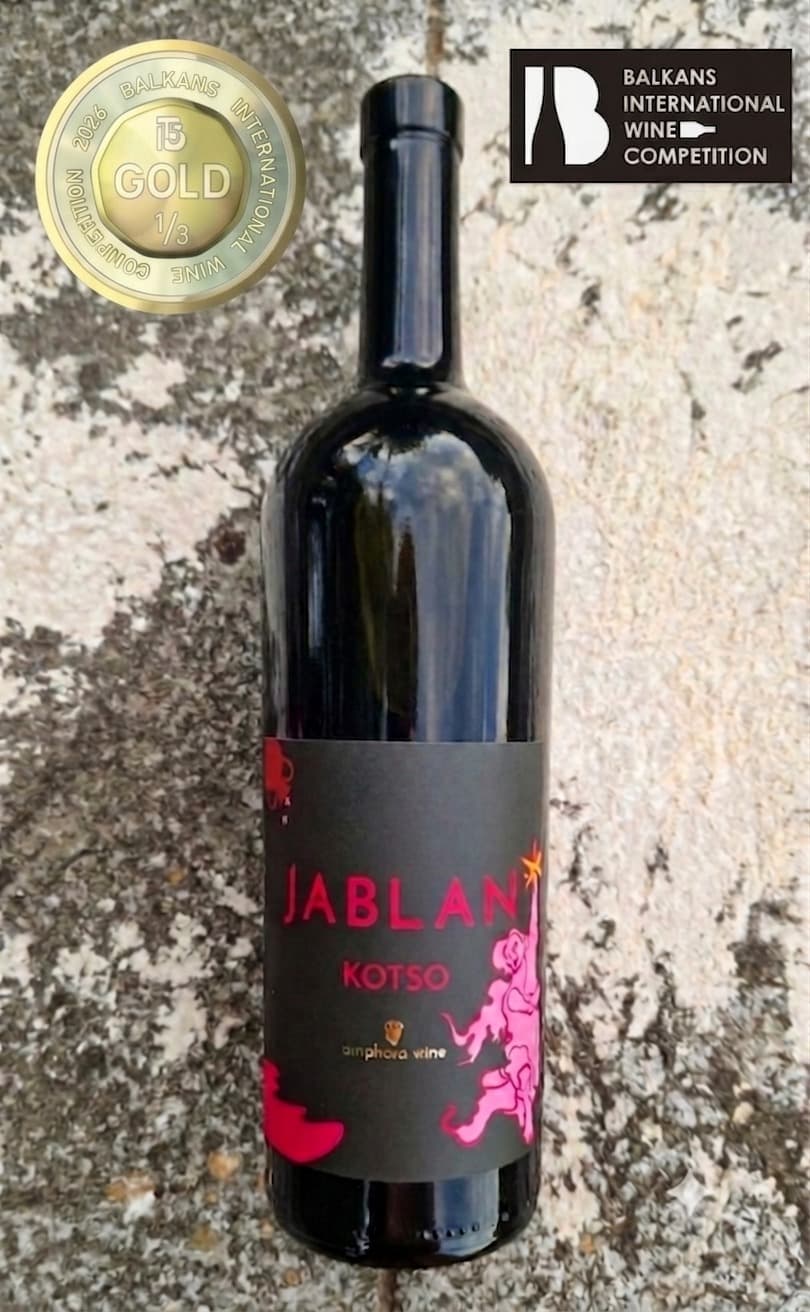 Bottle of Jablan Kotso amphora red wine